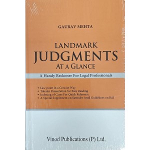 Vinod Publication's Landmark Judgments At A Glance by Gaurav Mehta [Edn. 2023] | A Handy Reckoner for Legal Professionals